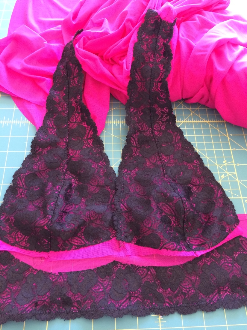 Black and Pink Bra - Sewing Pieces
