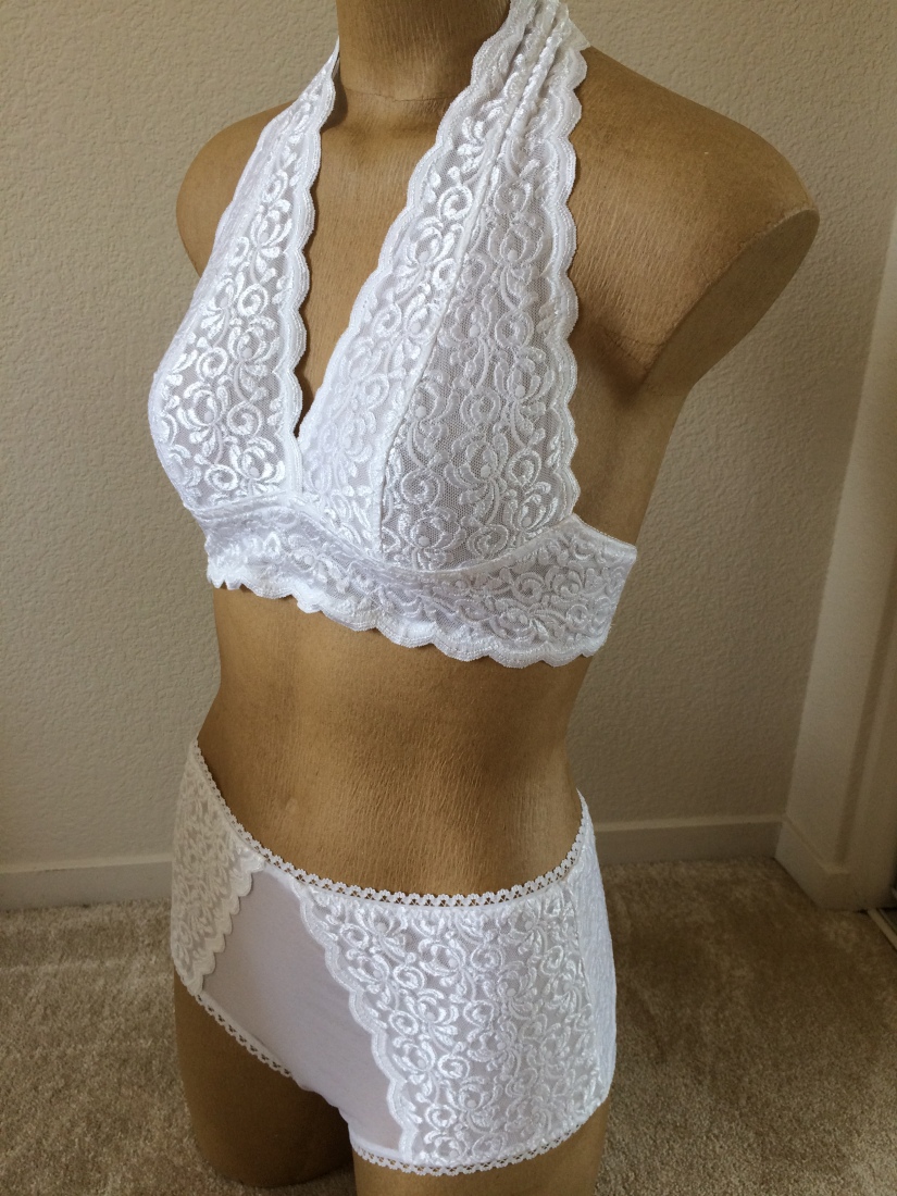 White Bralette and Panty Set Side