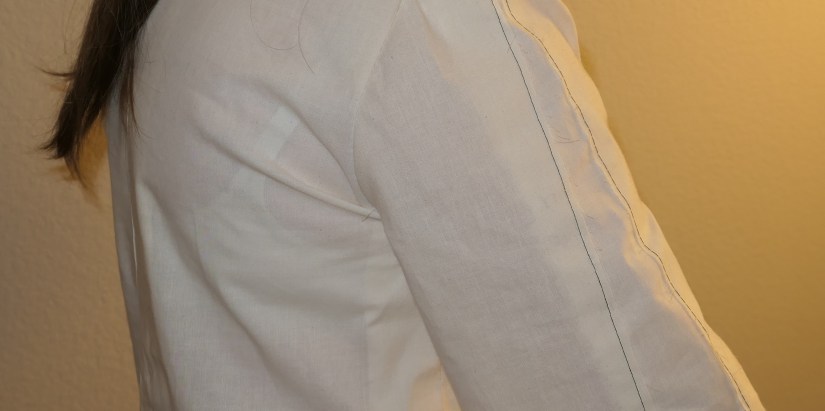 Blue Gingham Blouse Muslin - Wrinkle under Armsyce