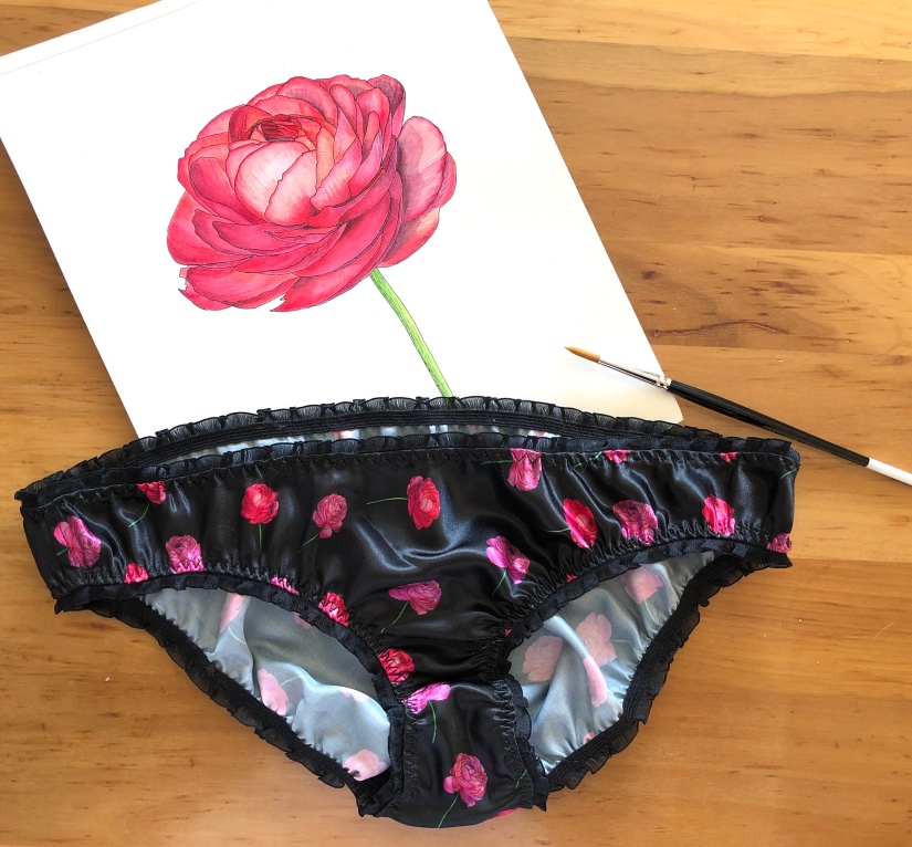 Evie Knickers and Red Ranunculus